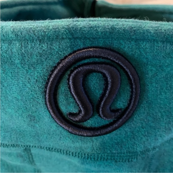 RARE Lululemon Heathered Green Teal / Navy Blue Inkwell Scuba II 4 - Picture 3 of 10